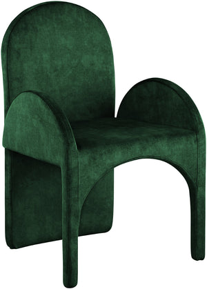 Summer Velvet / Engineered Wood / Steel / Iron / Foam Contemporary Green Velvet Dining Arm Chair - 22" W x 22.5" D x 35.5" H