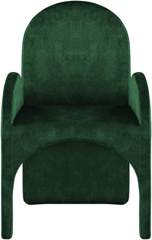 Summer Velvet / Engineered Wood / Steel / Iron / Foam Contemporary Green Velvet Dining Arm Chair - 22" W x 22.5" D x 35.5" H