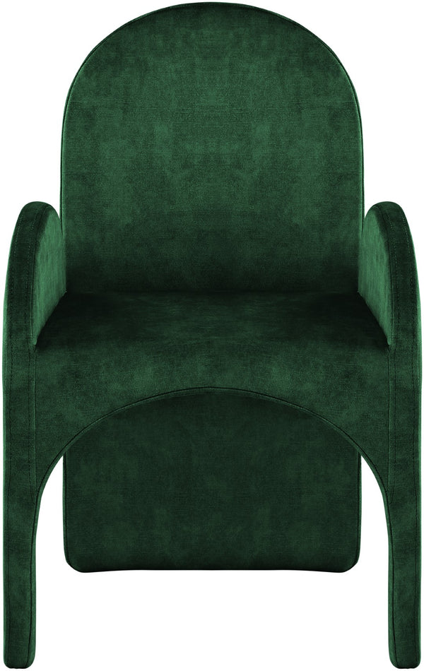 Summer Velvet / Engineered Wood / Steel / Iron / Foam Contemporary Green Velvet Dining Arm Chair - 22" W x 22.5" D x 35.5" H