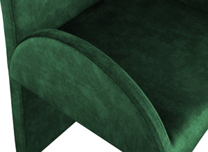 Summer Velvet / Engineered Wood / Steel / Iron / Foam Contemporary Green Velvet Dining Arm Chair - 22" W x 22.5" D x 35.5" H