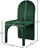 Summer Velvet / Engineered Wood / Steel / Iron / Foam Contemporary Green Velvet Dining Side Chair - 18.5" W x 22.5" D x 35.5" H