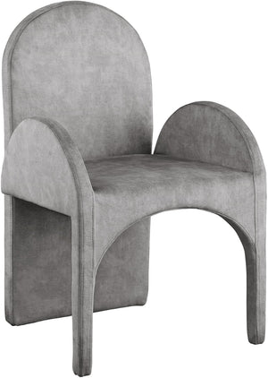 Summer Velvet / Engineered Wood / Steel / Iron / Foam Contemporary Grey Velvet Dining Arm Chair - 22" W x 22.5" D x 35.5" H