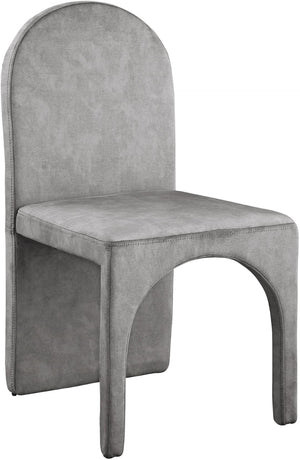 Summer Velvet / Engineered Wood / Steel / Iron / Foam Contemporary Grey Velvet Dining Side Chair - 18.5" W x 22.5" D x 35.5" H