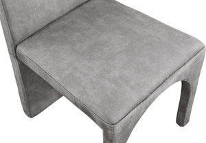 Summer Velvet / Engineered Wood / Steel / Iron / Foam Contemporary Grey Velvet Dining Side Chair - 18.5" W x 22.5" D x 35.5" H