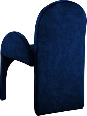 Summer Velvet / Engineered Wood / Steel / Iron / Foam Contemporary Navy Velvet Dining Arm Chair - 22" W x 22.5" D x 35.5" H