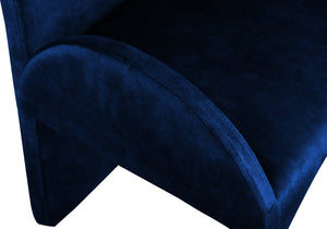 Summer Velvet / Engineered Wood / Steel / Iron / Foam Contemporary Navy Velvet Dining Arm Chair - 22" W x 22.5" D x 35.5" H