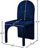 Summer Velvet / Engineered Wood / Steel / Iron / Foam Contemporary Navy Velvet Dining Side Chair - 18.5" W x 22.5" D x 35.5" H