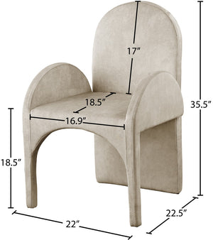 Summer Velvet / Engineered Wood / Steel / Iron / Foam Contemporary Stone Velvet Dining Arm Chair - 22" W x 22.5" D x 35.5" H