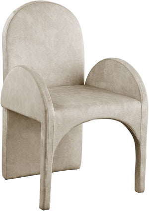 Summer Velvet / Engineered Wood / Steel / Iron / Foam Contemporary Stone Velvet Dining Arm Chair - 22" W x 22.5" D x 35.5" H