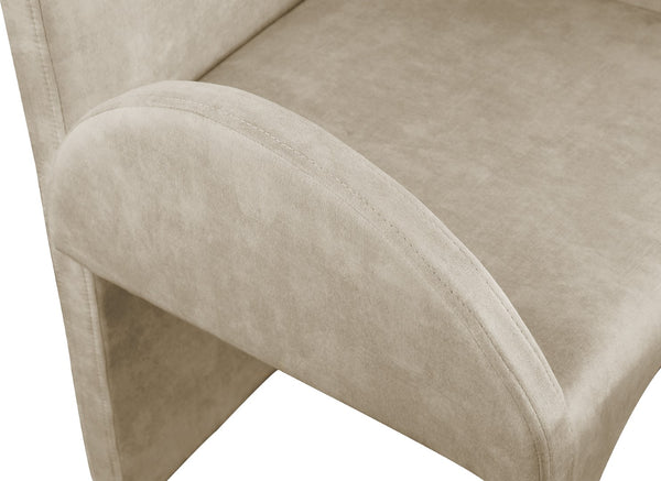 Summer Velvet / Engineered Wood / Steel / Iron / Foam Contemporary Stone Velvet Dining Arm Chair - 22" W x 22.5" D x 35.5" H