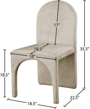 Summer Velvet / Engineered Wood / Steel / Iron / Foam Contemporary Stone Velvet Dining Side Chair - 18.5" W x 22.5" D x 35.5" H