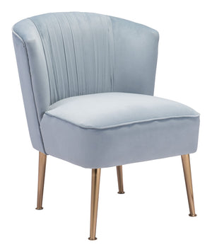 English Elm EE2737 100% Polyester, Plywood, Steel Modern Commercial Grade Accent Chair Blue, Gold 100% Polyester, Plywood, Steel