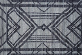 Vivien Art Deco Hand Knot Wool Rug, Graphite Gray/Denim, 9ft x 12ft Area Rug