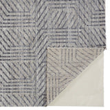 Vivien Architectural Hand Knot Wool Area Rug, Opal Gray/Asphalt Gray, 9ft x 12ft
