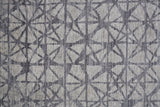 Vivien Architectural Hand Knot Wool Area Rug, Opal Gray/Asphalt Gray, 9ft x 12ft