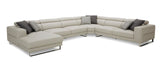 VIG Furniture Divani Casa Hawkey - Contemporary Light Grey Leather LAF Chaise Sectional Sofa VGKK-KF1066-LG-LAF