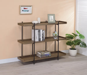 Lawtey Modern 3-shelf Bookcase Aged Walnut