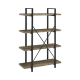 Tolar Country Rustic 4-tier Open Shelving Bookcase Rustic Oak and Black