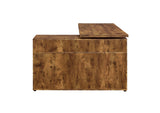 Hertford Country Rustic L-shape Office Desk with Storage