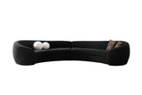 VIG Furniture Modrest - Kilmer Modern Black Curved Fabric Sectional Sofa VGOD-ZW-22017-B