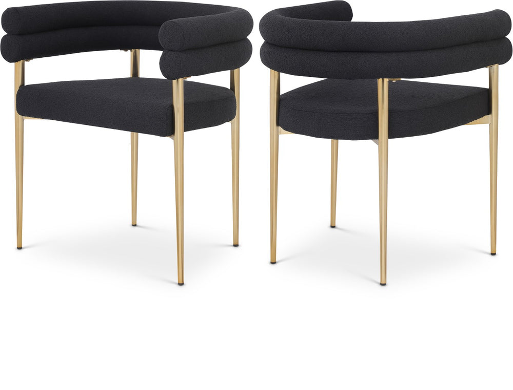 Brielle Iron Contemporary Black Fabric Dining Chair - 25.5" W x 22" D x 28" H