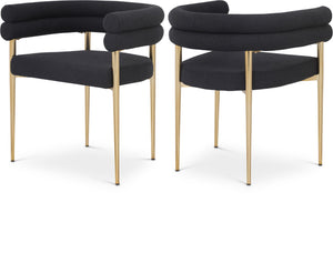 Brielle Iron Contemporary Black Fabric Dining Chair - 25.5" W x 22" D x 28" H