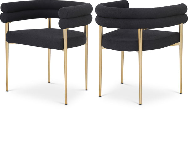 Brielle Iron Contemporary Black Fabric Dining Chair - 25.5" W x 22" D x 28" H