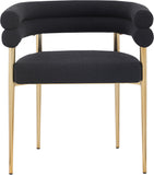Brielle Iron Contemporary Black Fabric Dining Chair - 25.5" W x 22" D x 28" H