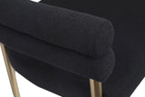 Brielle Iron Contemporary Black Fabric Dining Chair - 25.5" W x 22" D x 28" H