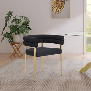 Brielle Iron Contemporary Black Fabric Dining Chair - 25.5" W x 22" D x 28" H