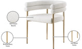 Brielle Iron Contemporary Cream Fabric Dining Chair - 25.5" W x 22" D x 28" H