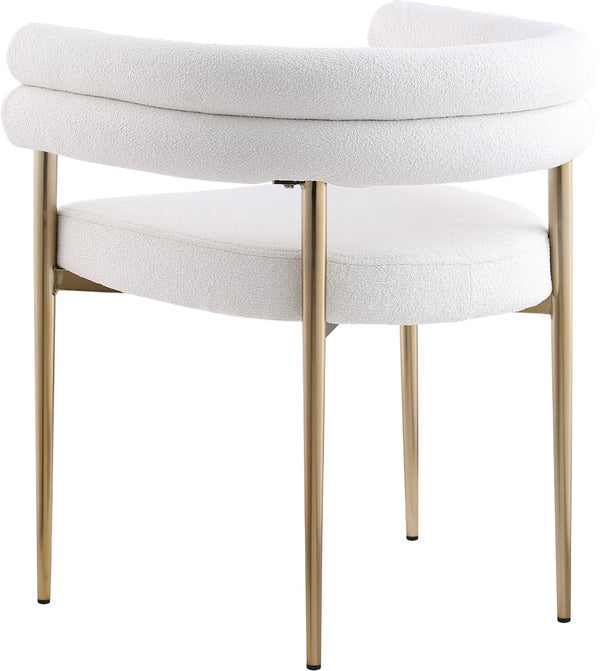 Brielle Iron Contemporary Cream Fabric Dining Chair - 25.5" W x 22" D x 28" H