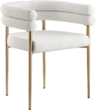 Brielle Iron Contemporary Cream Fabric Dining Chair - 25.5" W x 22" D x 28" H