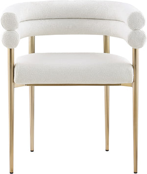 Brielle Iron Contemporary Cream Fabric Dining Chair - 25.5" W x 22" D x 28" H
