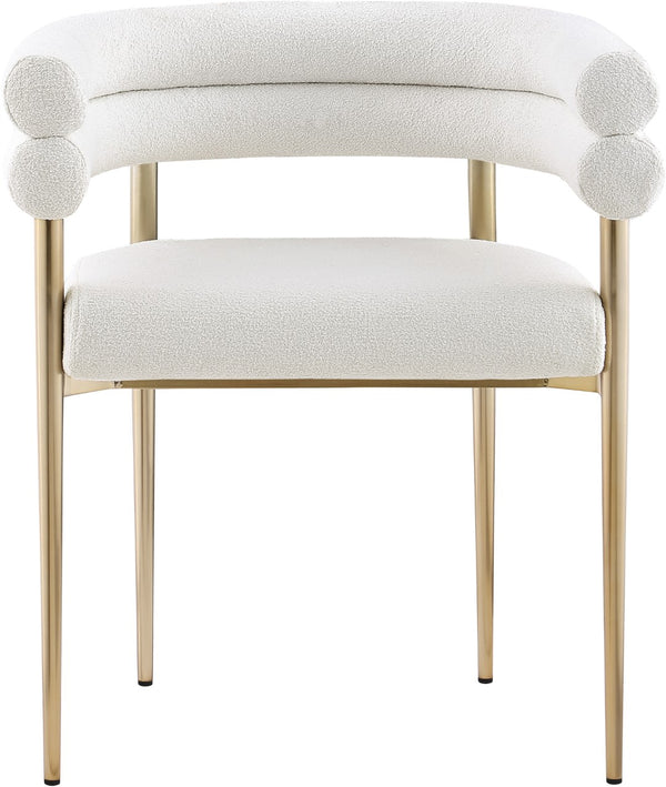 Brielle Iron Contemporary Cream Fabric Dining Chair - 25.5" W x 22" D x 28" H