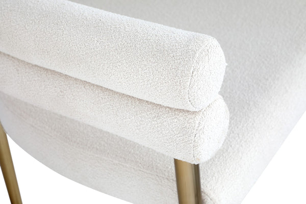 Brielle Iron Contemporary Cream Fabric Dining Chair - 25.5" W x 22" D x 28" H