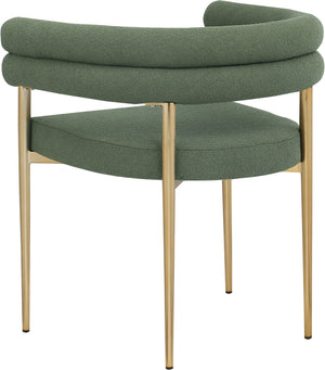 Brielle Iron Contemporary Green Fabric Dining Chair - 25.5" W x 22" D x 28" H
