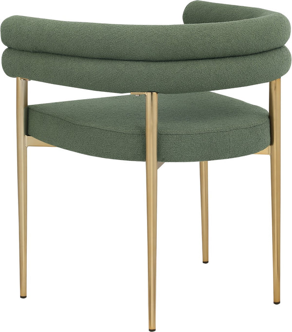 Brielle Iron Contemporary Green Fabric Dining Chair - 25.5" W x 22" D x 28" H