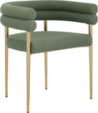Brielle Iron Contemporary Green Fabric Dining Chair - 25.5" W x 22" D x 28" H