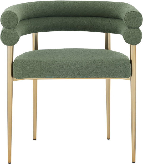 Brielle Iron Contemporary Green Fabric Dining Chair - 25.5" W x 22" D x 28" H