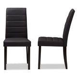Baxton Studio Lorelle Modern and Contemporary Brown Faux Leather Upholstered Dining Chair (Set of 2)