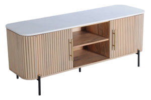 VIG Furniture Modrest - Cambridge White Marble & Mango TV Stand VGEDRID118002-TV