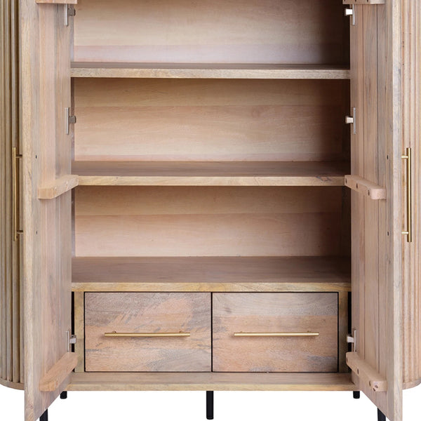 VIG Furniture Modrest - Cambridge White Marble & Mango Tall Buffet VGEDRID109953-TALL