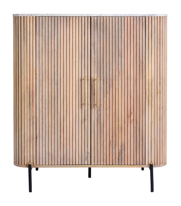 VIG Furniture Modrest - Cambridge White Marble & Mango Tall Buffet VGEDRID109953-TALL