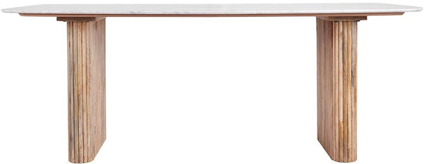 VIG Furniture Modrest - Cambridge White Marble & Mango Rectangular Dining Table VGEDRID120004-RCT