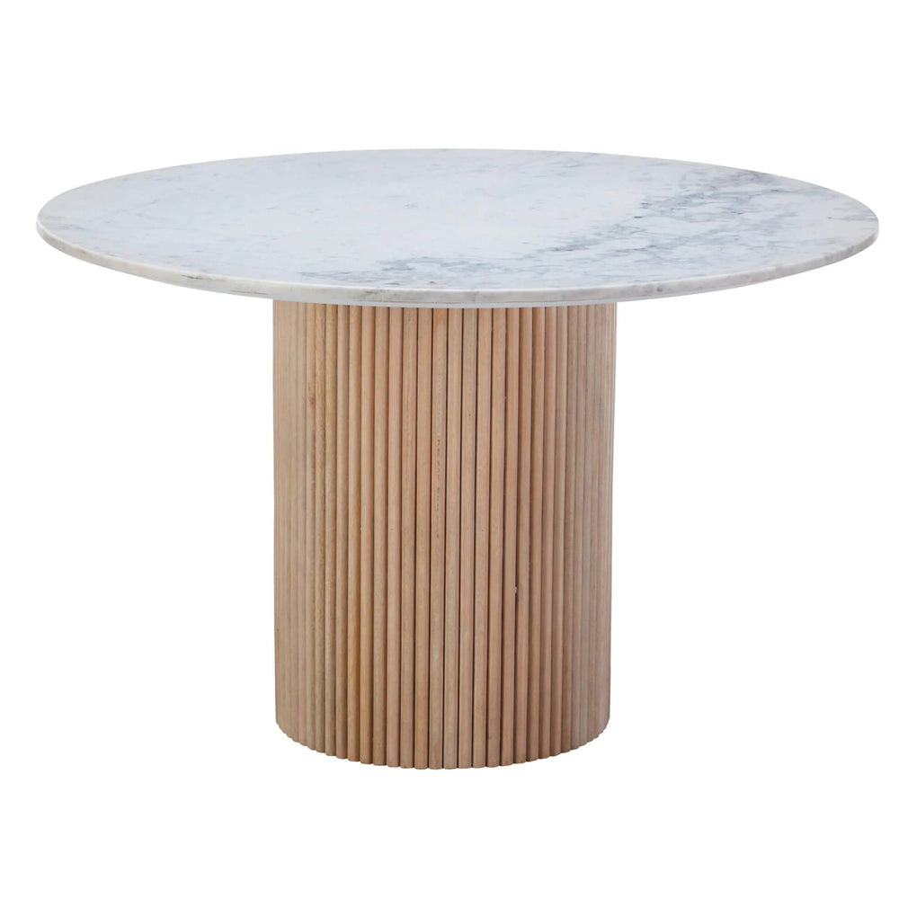 VIG Furniture Modrest - Cambridge White Marble & Mango Round Dining Table VGEDRID112011-RNDDT