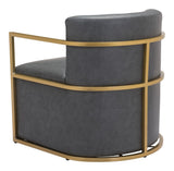 Zuo Modern Xander 100% Polyurethane, Plywood, Steel Modern Commercial Grade Accent Chair Gray, Gold 100% Polyurethane, Plywood, Steel