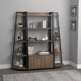 Jacksonville Contemporary 5-tier Corner Bookcase Aged Walnut