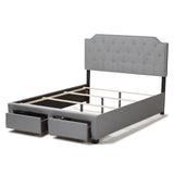 Baxton Studio Aubrianne Modern and Contemporary Grey Fabric Upholstered Queen Storage Bed