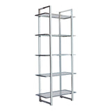 Hartford Contemporary Glass Shelf Bookcase Chrome